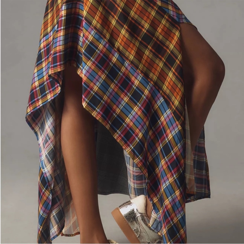NWT Maeve Anthropologie Plaid Strapless Maxi Dress XXS - Picture 4 of 12